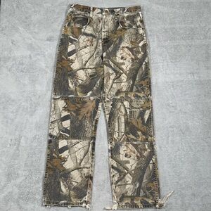 Wrangler Realtree Camo Jeans Men 34x34 Double Knee Workwear Hunting Y2K Grunge